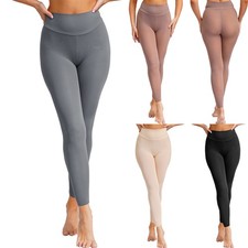 Women Stretchy Trousers Yoga Sports Workout Elastic Waistband Solid Color Pants