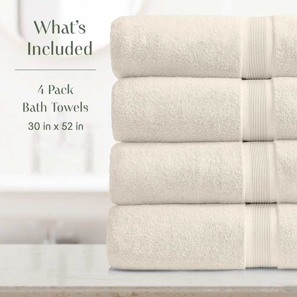 豪华粘胶竹浴巾 4 件套 | 35% 竹纤维 - 65... — 第 2/4 张图片