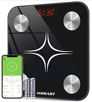 Insmart Körperanalysewaage Personenwaage  APP Bluetooth BMI Gewicht  Puls