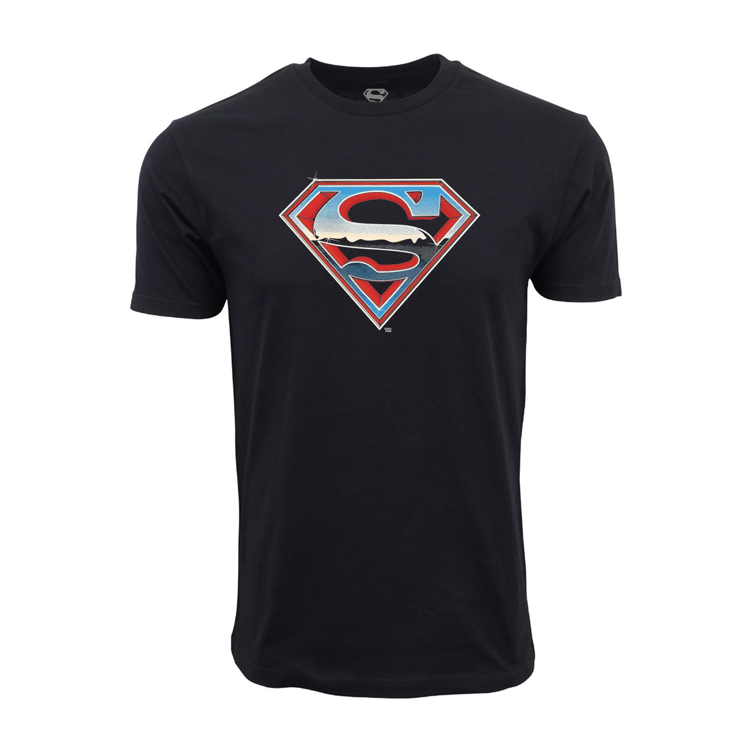 Superman's Vintage Logo Black Graphic T shirt