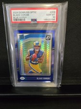2024 Panini Donruss Optic - Rated Rookie Blake Corum #208 Blue Hyper Prizm (RC)