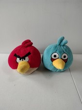 2 Angry Birds Blue Jay The Blues Red Bird Plush Plushies Stuff Toys Animals 7"