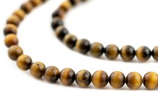 Round Tiger Eye Beads 6mm Brown Gemstone 15 Inch Strand