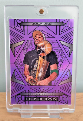 2024-25 Obsidian Jayson Tatum Electric Etch Purple Trophy #189 Celtics SP /75