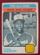1973 Topps #473 Hank Aaron Baseball Card All-Time Total Base Leader EX-EXMINT