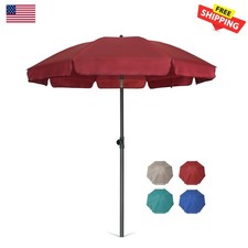 Classic 6.5 ft Maroon Patio Umbrella with Tilt - UV Protection Durability