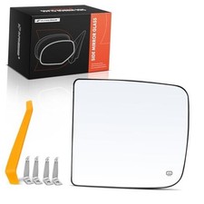 Left Driver Side Upper Heated Mirror Glass with Backing Plate Compatible with