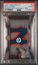 2025 TOPPS TRIBUTE PETE ALONSO PRIME PATCH AUTOGRAPH RELICS RED AUTO /5 #PA PSA