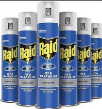 Raid Fly & Wasp Killer Rapid Action Spray 300ml X6