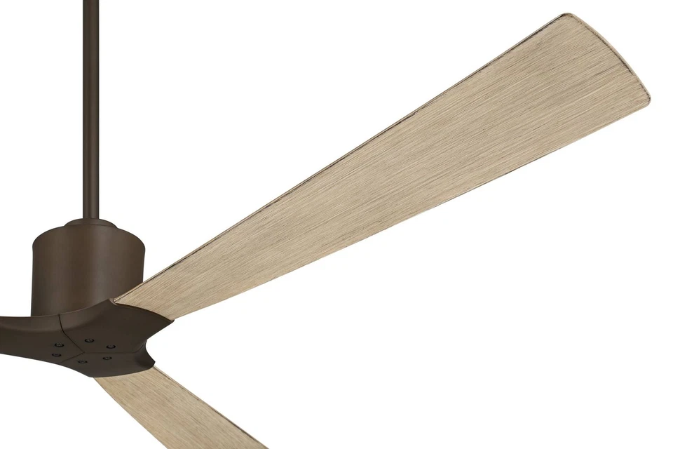 60" Casa Vieja Lume Bronze and White Oak Damp Ceiling Fan with Remote - Image 4 of 4
