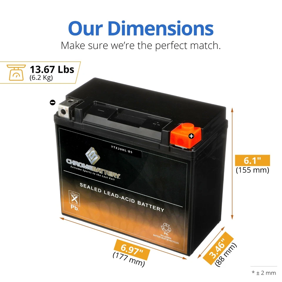 Batería AGM GTX20LBS YTX20HL-BS sin mantenimiento moto acuática ATV motocicleta Foto 2 de 4