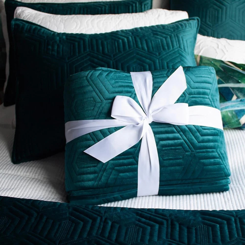 Edredón de terciopelo tamaño king - Acogedor juego de edredón verde azulado, cálido invierno terciopelo cama... Foto 4 de 4