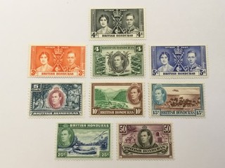 old stamps BRITISH HONDURAS x 9