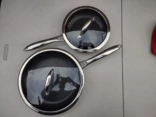 Hexclad 10 Inch And 8 Inch Frying Pan Lot With Lids Hybrid Nonstick 4 Piece 