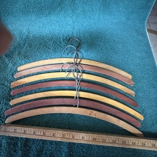 Wooden Hangers Set Of 7 They Are 1/4  Thick 15-16  W Vintage