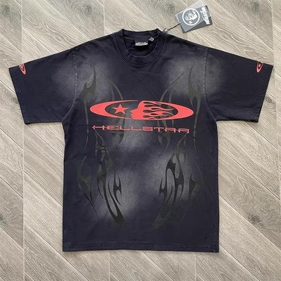 MENS HELL STUDIOS STAR Wash water to make old style Printed Cotton T-shirt