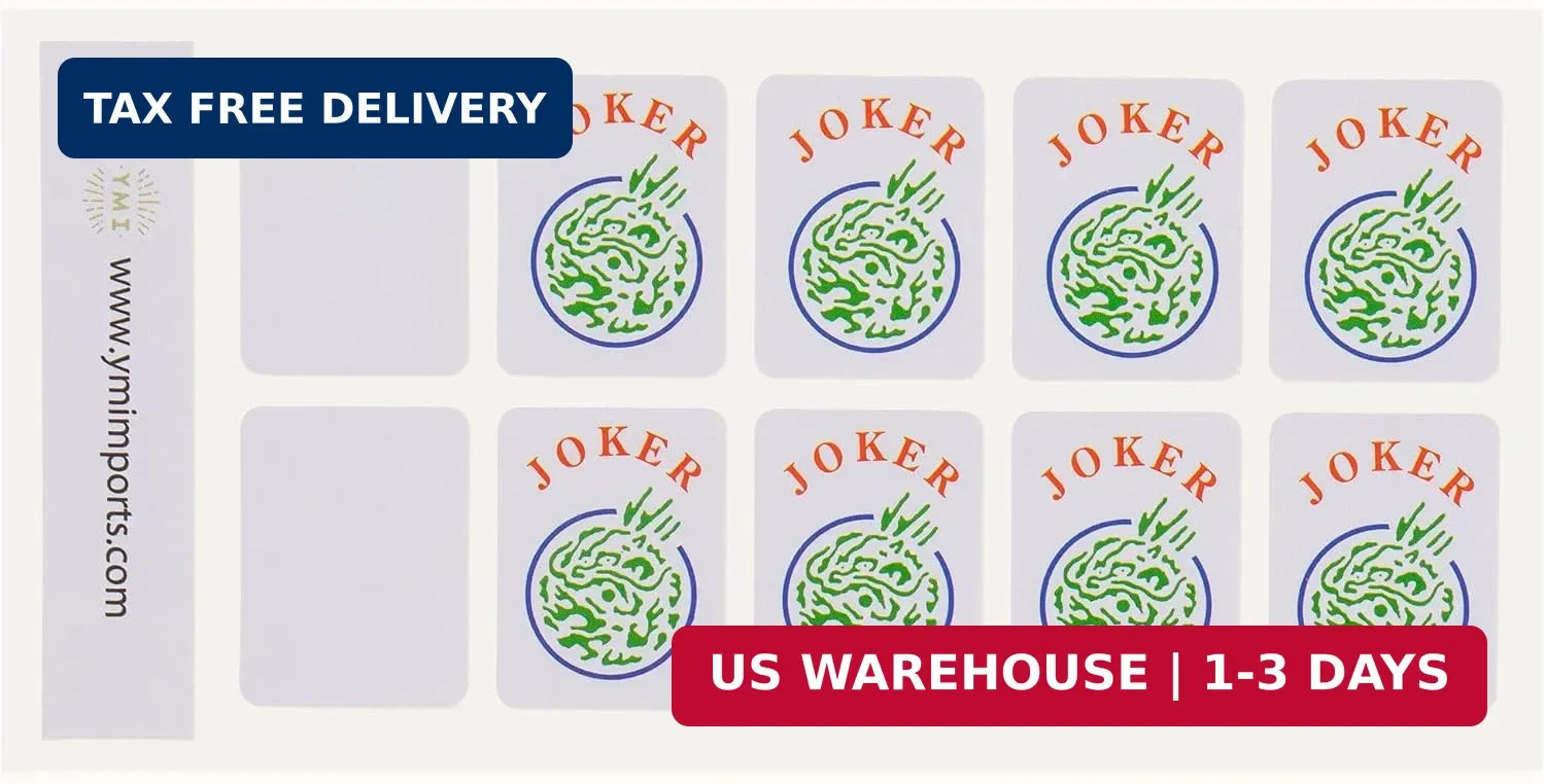 Yellow Mountain Imports American Mahjong Joker Tile Decal Stickers, Set of 8