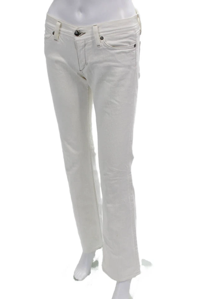 Pantalones de mezclilla blancos de corte bootcut de Habitual para mujer talla 26 Foto 2 de 4