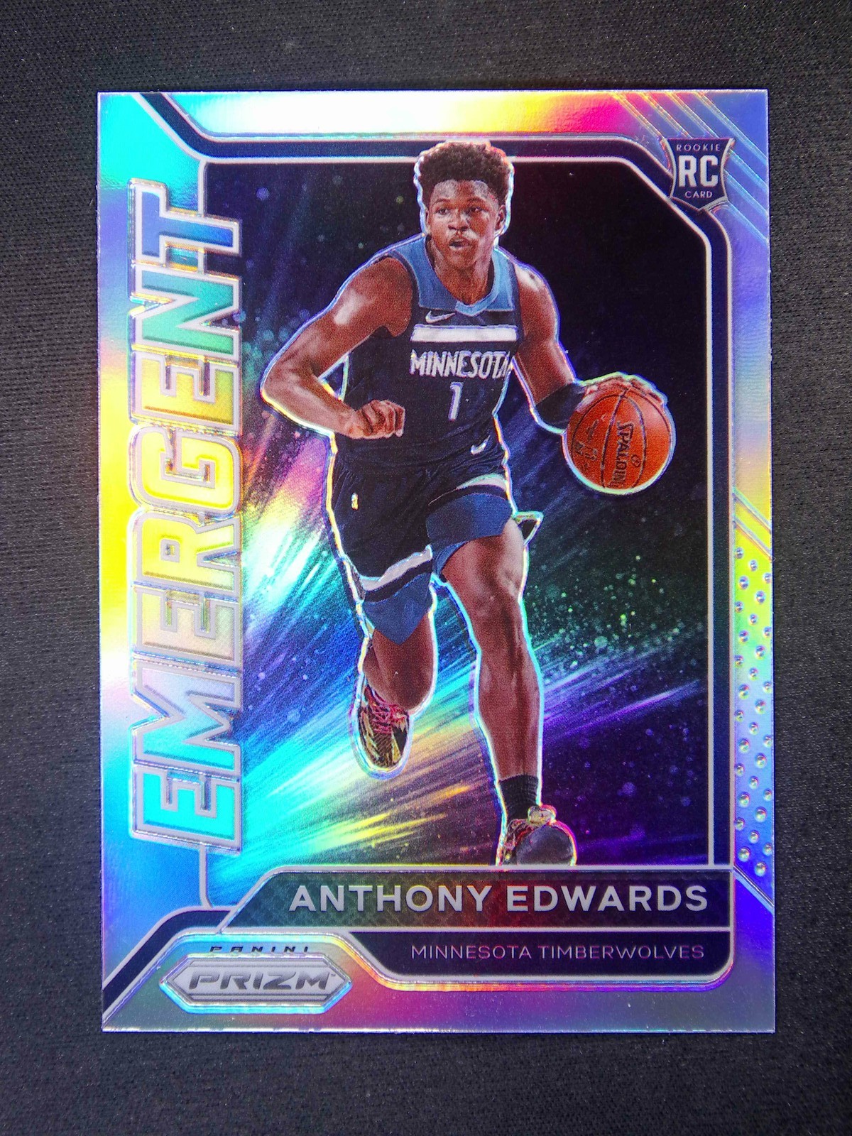2020-21 Panini Prizm Anthony Edwards #3 RC Rookie Emergent Silver