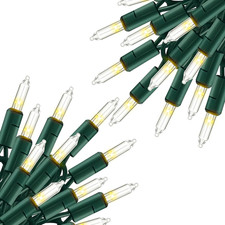 Warm White Christmas Lights, 2 Pack Total 40FT 200 Count Incandescent Christmas