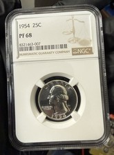 1954 Washington Quarter | NGC PF 68 Superb Gem Proof – 90% Silver