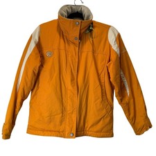 Rossignol Girls Orange Winter Snow Ski Jacket Size 12 with Hat 19"pit to pit 