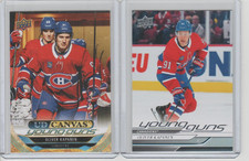 Oliver Kapanen lot of 2 NHL hockey cards - Montreal Canadiens UD Young Guns