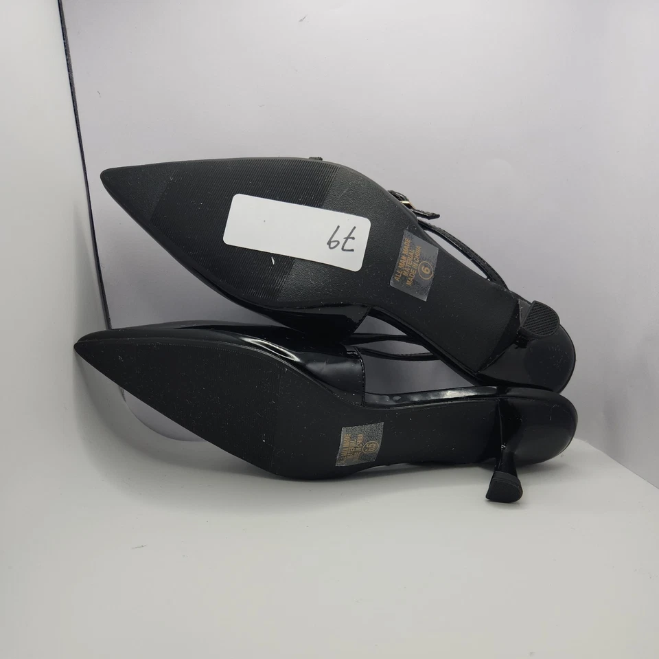 Soda Pointed Toe Kitten Heel Slingback Dress Pumps. Size 6.5 Black - Image 4 of 4