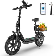 AOVOPRO Electric Scooter with Seat, Commuter Foldable, 500W 10.4Ah Battery 22mph