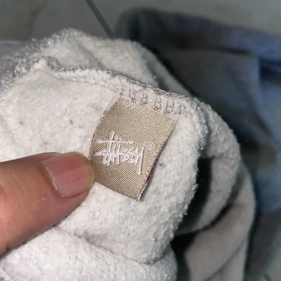 Suéter Pullover Stussy Clásico Logo Para Hombre Cuello Redondo Talla M Gris Algodón Foto 4 de 4