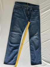 7 For All Mankind Jeans Mens 34X33 Blue Denim Pants Carsen Straight Stretch