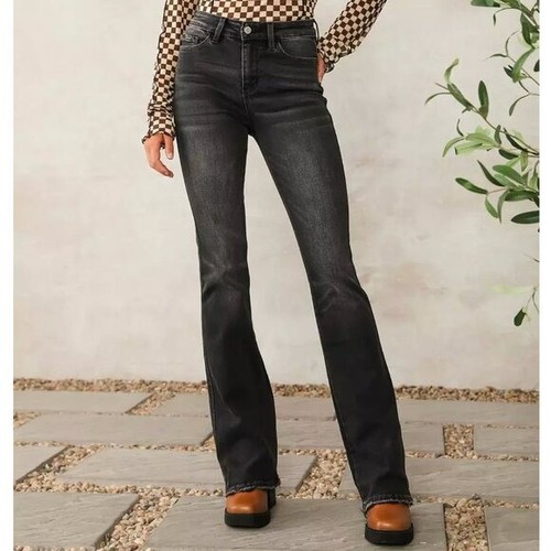 Flying Monkey Damen Gr. 31 High Rise Boot Stretch Jeans Be Here Faded Black