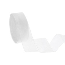 Organza Ribbon 1-1/2 Inch 50 Yards Sheer Ribbons for Gift Wrapping, White