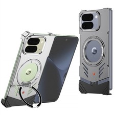 For Google Pixel 9 Pro Fold Case 360 Rotation Ring Magsafe Metal Bumper Cover