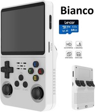 Console Retrogaming R36S Bianca ArkOS - SD Lexar 633x 64GB - 21147 Giochi