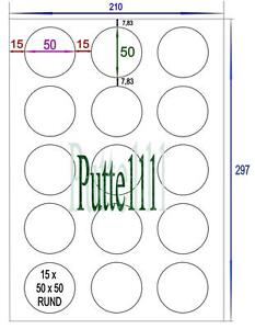 60 Klebe Etiketten Rund 50 0 Mm 4 Bogen Word Vorlage Ebay
