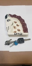 Vintage 1970's Large White Horsehead Ashtray for a DAD