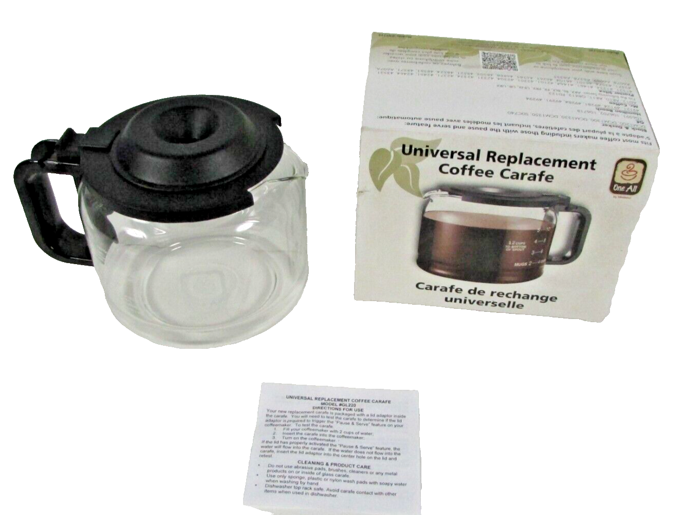 Medelco Clear Glass 12 Cup Traditional Style Replacement Coffee Carafe