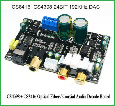 CS8416 + CS4398 24BIT/192KHZ Optical Fiber / Coaxial Decode Board DAC Decoder //