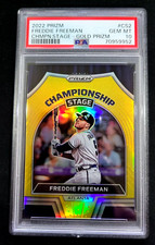SSP /10 PSA 10 GEM MINT 2022 FREDDIE FREEMAN GOLD PRIZM CHAMPIONSHIP STAGE G3680