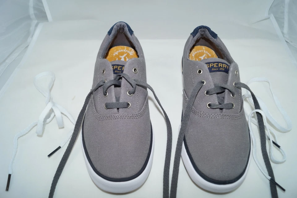 Sperry Striper II Since 1935 EU 37 US 5M JUGENDSCHUHE Grau Canvas - Bild 1 von 4