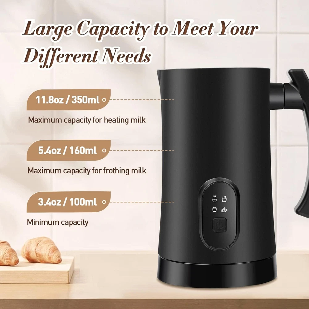 Milk Frother 4-In-1 Automatic Hot and Cold Foam Maker Milk Warmer Electric Milk