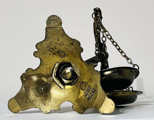 Vintage Antique Italian Brass Balance Scale of Justice Law Office Decor - Picture 4 of 4