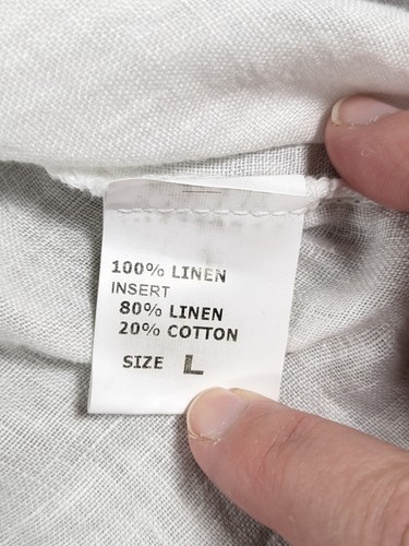Lina Tomei Italy Top Damen Large Weiß 100% Leinen 3/4 Arm Häkel Boho Strand - Bild 6 von 10