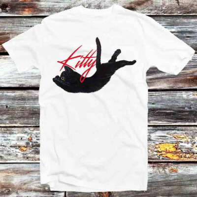 Süßes T-Shirt Fliegende schwarze Katze Panther Kätzchen Kätzchen B1026