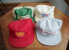 Vintage 80's Lot of 4 K Brand Product Mesh Trucker Hats USA Snapback Union EUC