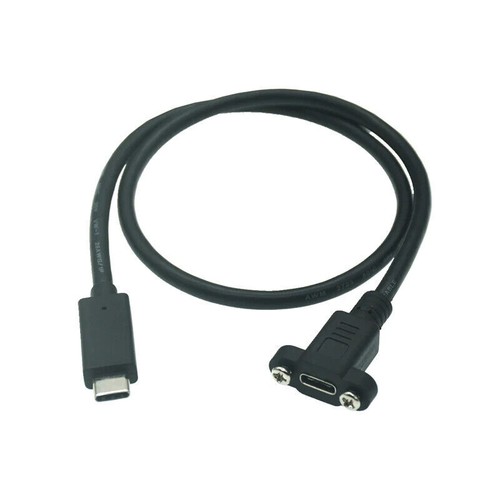 USB C Male to Female Panel Mount Extension Cable USB 3.1 10Gbps 0.3m - Picture 3 of 4