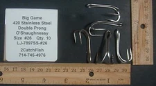 10 7897 #26 Small Double Prong Stainless Steel Small Tuna lures  Hard Bait Hooks