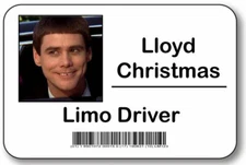 LLOYD CHRISTMAS DUMB & DUMBER NAME BADGE PROP HALLOWEEN COSTUME PIN BACK
