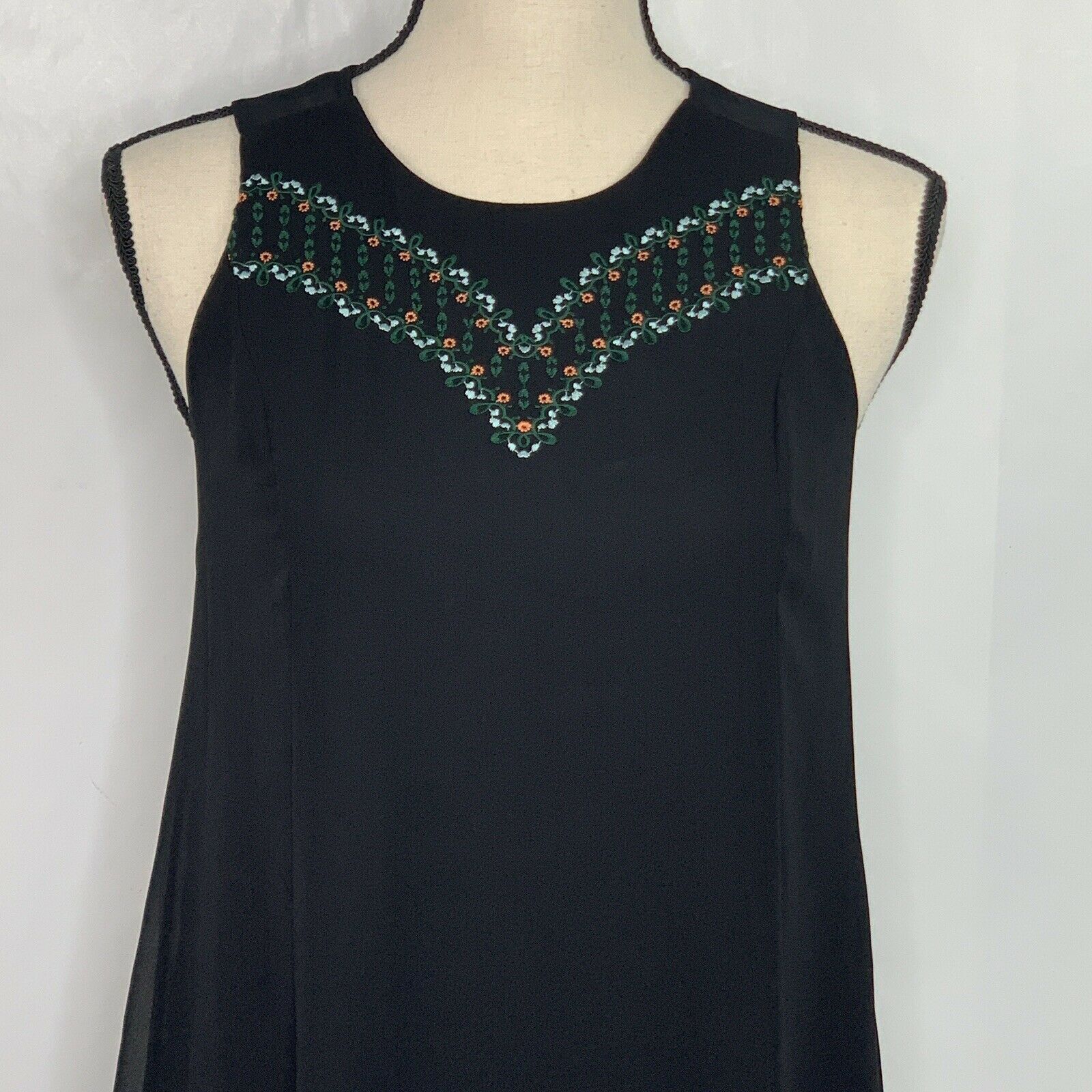 BCBGeneration Black Embroidered Sheer Shift Dress… - image 6